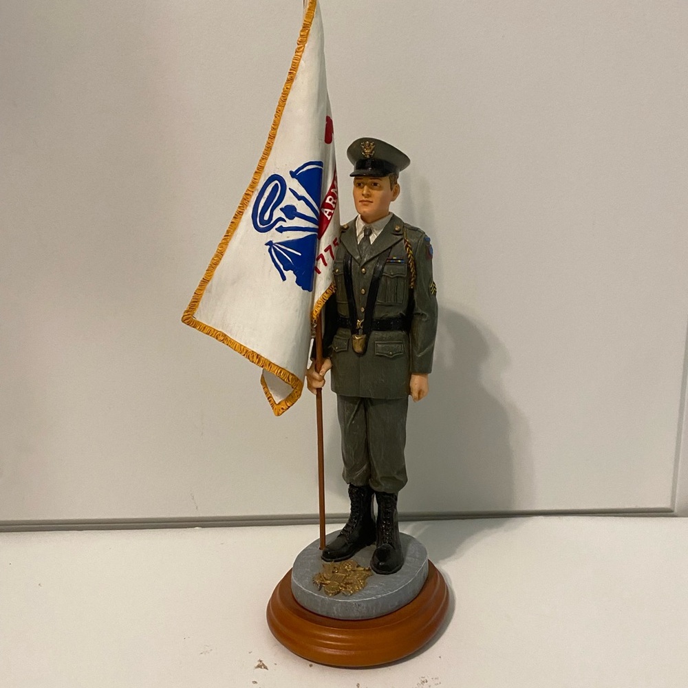 Military Figurine with Flag